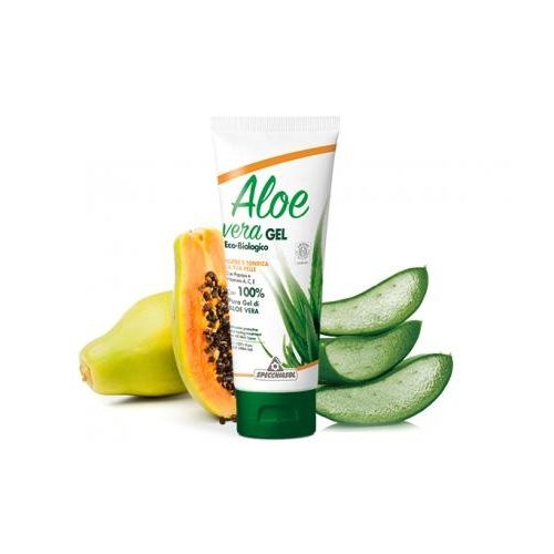 Aloe vera gél papayás - vitaminokkal és narancs illóolajjal. ECOBIO minősítésű 100%-os, külsőleg. 200 ml